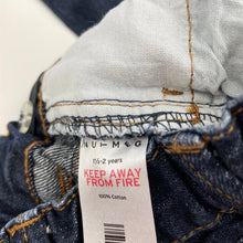 Load image into Gallery viewer, Boys Nutmeg, dark denim jeans, adjustable, Inside leg: 35cm, EUC, size 2,  