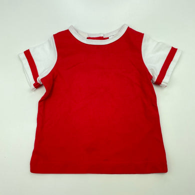 Boys Target, red & white cotton t-shirt / top, EUC, size 00,  