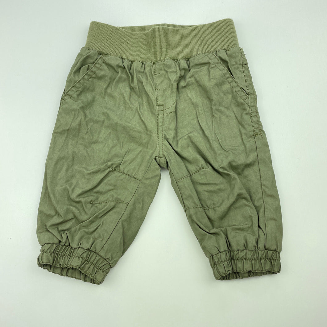 Boys Tiny Little Wonders, lined cotton pants, elasticated, EUC, size 000,  