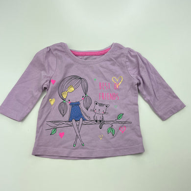 Girls Favourites, purple cotton long sleeve top, EUC, size 0,  