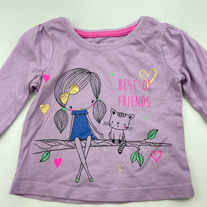 Girls Favourites, purple cotton long sleeve top, EUC, size 0,  