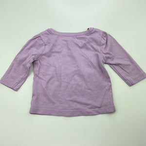 Girls Favourites, purple cotton long sleeve top, EUC, size 0,  