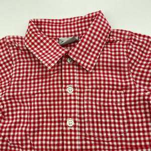 Boys OUCH, red check lightweight cotton shirt, GUC, size 00,  