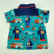 Load image into Gallery viewer, Boys Jack &amp; Milly, colourful cotton polo shirt top, GUC, size 000,  