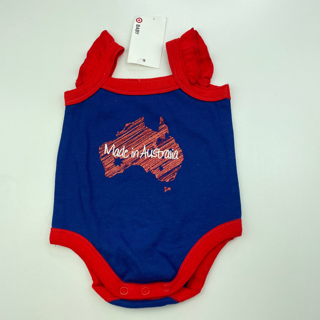 Girls Target, cotton singletsuit / romper, Australia, NEW, size 000,  