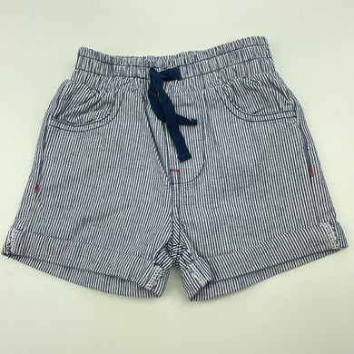Boys Marquise, blue stripe cotton shorts, elasticated, EUC, size 00,  