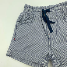 Load image into Gallery viewer, Boys Marquise, blue stripe cotton shorts, elasticated, EUC, size 00,  