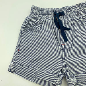 Boys Marquise, blue stripe cotton shorts, elasticated, EUC, size 00,  