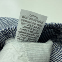 Load image into Gallery viewer, Boys Marquise, blue stripe cotton shorts, elasticated, EUC, size 00,  