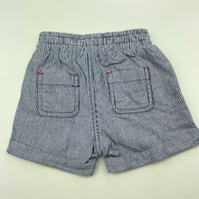 Load image into Gallery viewer, Boys Marquise, blue stripe cotton shorts, elasticated, EUC, size 00,  