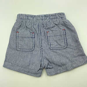 Boys Marquise, blue stripe cotton shorts, elasticated, EUC, size 00,  