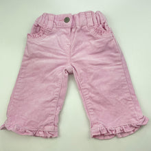 Load image into Gallery viewer, Girls Target, pink stretch corduroy pants, elasticated, EUC, size 000,  