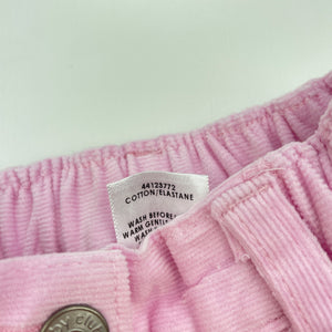 Girls Target, pink stretch corduroy pants, elasticated, EUC, size 000,  