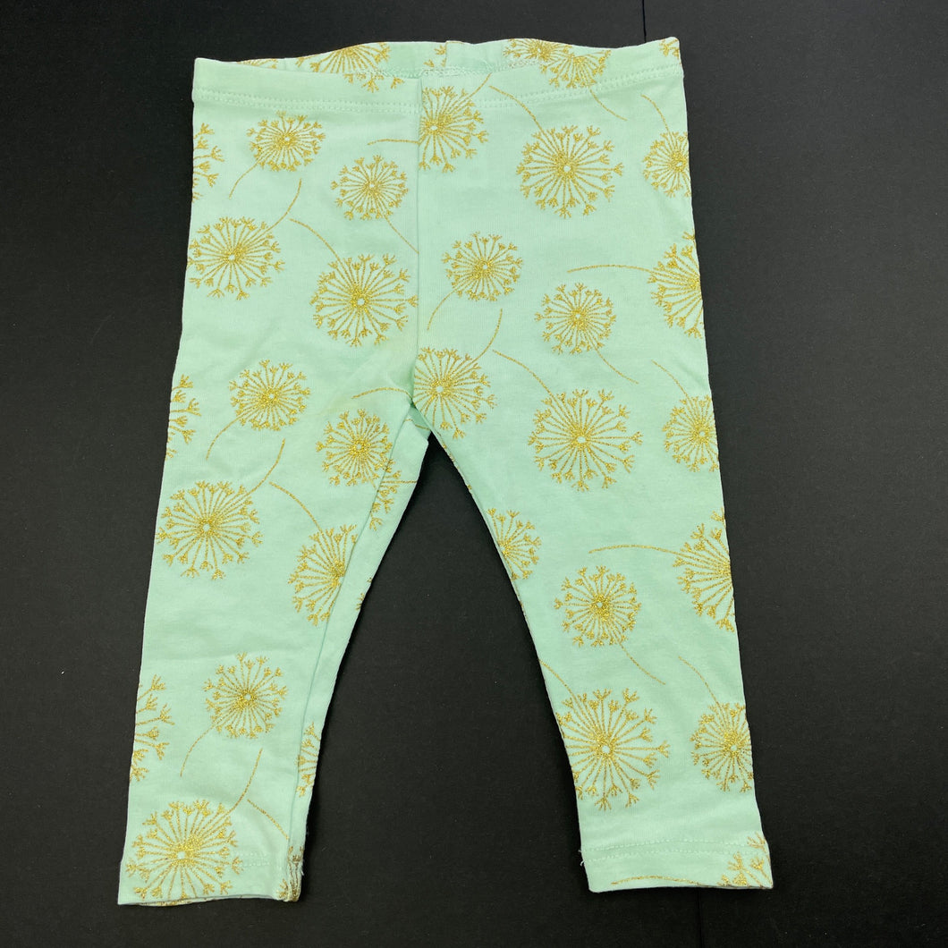 Girls Target, stretchy leggings / bottoms, dandelions, EUC, size 00,  