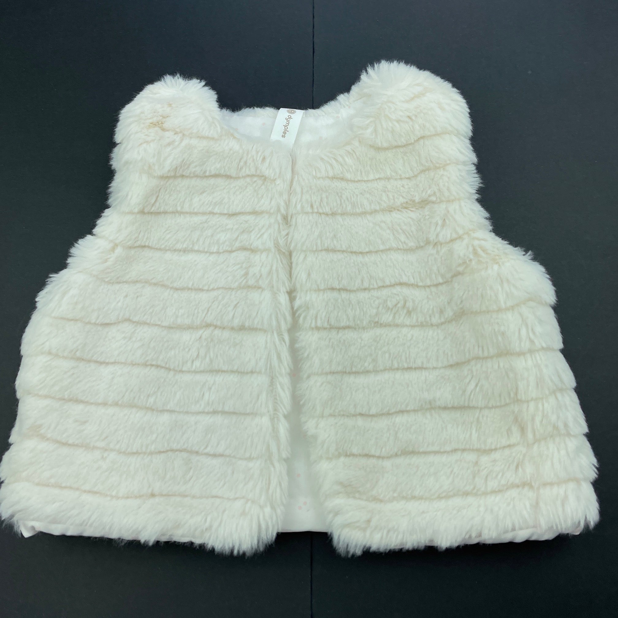 Dymples cream faux fur vest jacket size 00 Pre loved