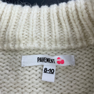 Girls Pavement, chunky knit cream & black sweater / jumper, armpit to armpit: 43cm, L: 55cm, EUC, size 8-10,  