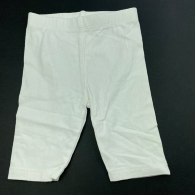 Girls white, stretchy bottoms, Inside leg: 11cm, EUC, size 00,  