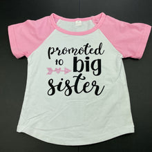 Load image into Gallery viewer, Girls stretchy, pink &amp; white t-shirt / top, EUC, size 0-1,  