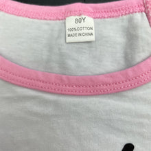Load image into Gallery viewer, Girls stretchy, pink &amp; white t-shirt / top, EUC, size 0-1,  