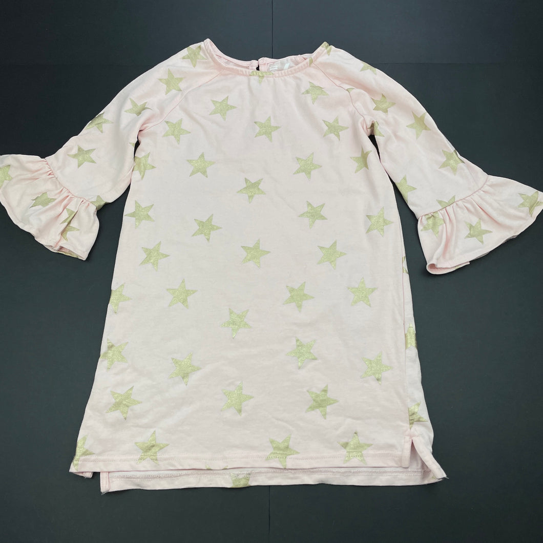 Girls Cotton On, pink & gold star casual dress, FUC, size 6, L: 56cm