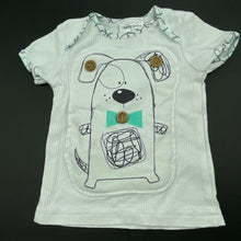 Load image into Gallery viewer, Boys Baby Baby, padded cotton t-shirt / top, dog, GUC, size 000,  