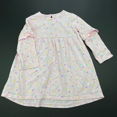 Girls Target, pink cotton casual dress, FUC, size 1, L: 41cm