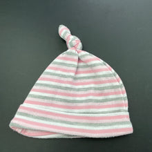 Load image into Gallery viewer, Girls Baby Biz, pink stripe hat / beanie, GUC, size 00000,  