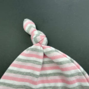 Girls Baby Biz, pink stripe hat / beanie, GUC, size 00000,  