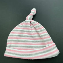 Load image into Gallery viewer, Girls Baby Biz, pink stripe hat / beanie, GUC, size 00000,  
