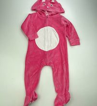 Load image into Gallery viewer, Girls Ollies Place, pink velour hooded coverall / romper, EUC, size 0,  