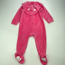 Load image into Gallery viewer, Girls Ollies Place, pink velour hooded coverall / romper, EUC, size 0,  