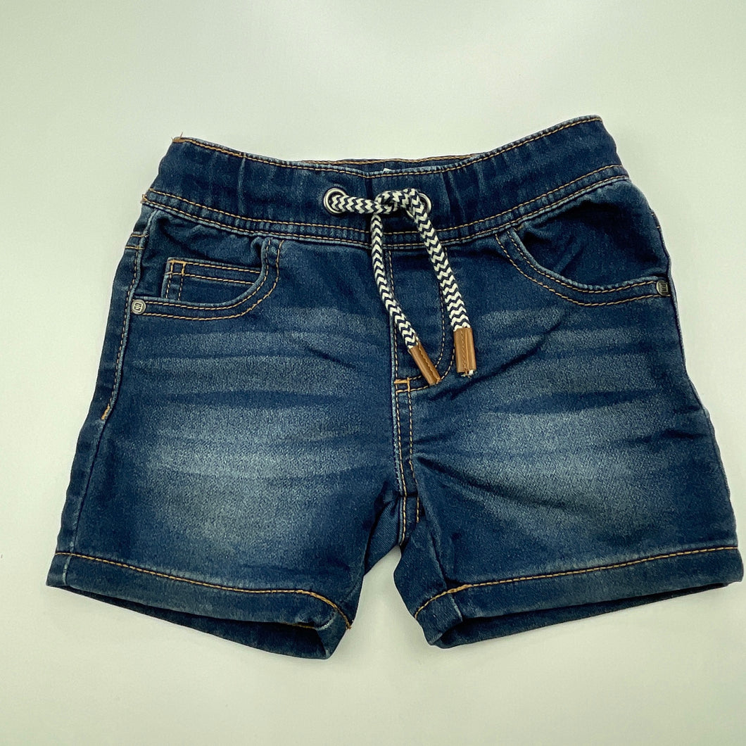 Boys Anko, stretch knit denim shorts, elasticated, GUC, size 1,  