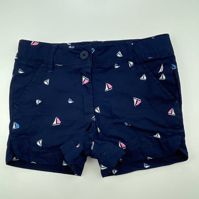 Girls Nautica, navy lightweight cotton shorts, adjustable, EUC, size 2,  