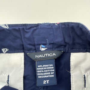 Girls Nautica, navy lightweight cotton shorts, adjustable, EUC, size 2,  