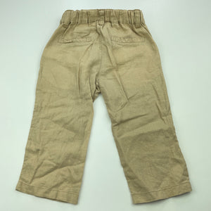 Boys Bebe by Minihaha, linen / cotton pants, adjustable, Inside leg: 26cm, light mark on back, FUC, size 1-2,  