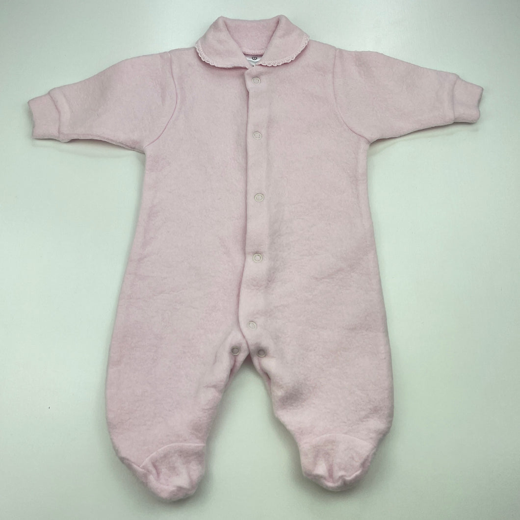 Girls Target, pink fleece coverall / romper, FUC, size 000,  