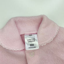 Load image into Gallery viewer, Girls Target, pink fleece coverall / romper, FUC, size 000,  
