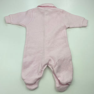 Girls Target, pink fleece coverall / romper, FUC, size 000,  