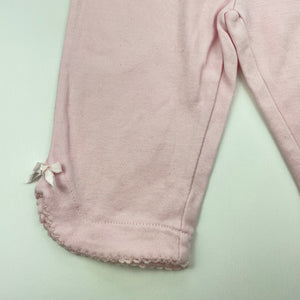 Girls H&T, pink cotton leggings / bottoms, elasticated, GUC, size 00,  