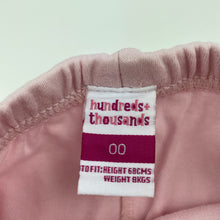 Load image into Gallery viewer, Girls H&amp;T, pink cotton leggings / bottoms, elasticated, GUC, size 00,  