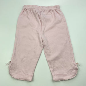 Girls H&T, pink cotton leggings / bottoms, elasticated, GUC, size 00,  