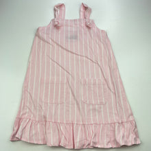 Load image into Gallery viewer, Girls Mango, pink stripe linen / viscose casual dress, EUC, size 5, L: 60cm