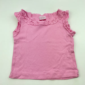 Girls H&T, pink cotton top, GUC, size 000,  