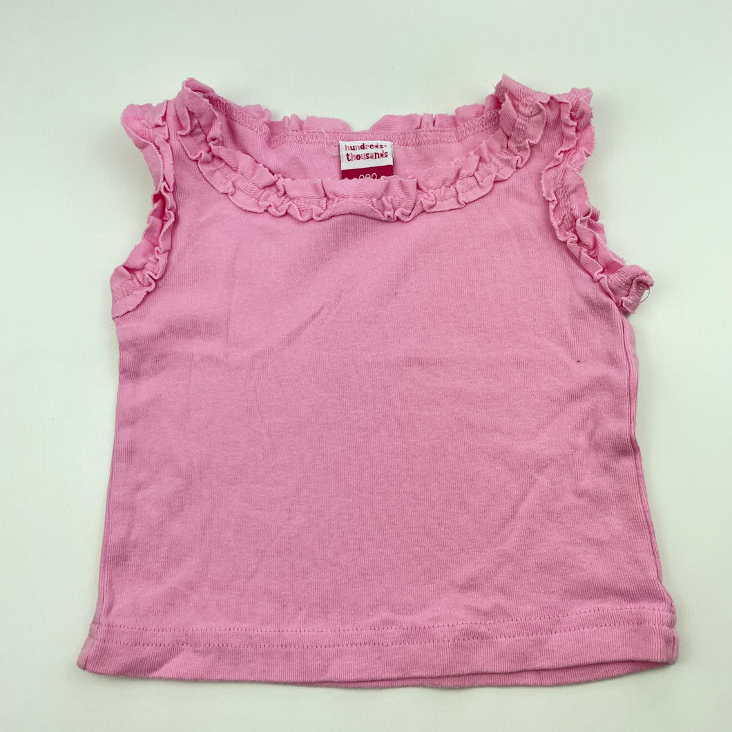 Girls H&T, pink cotton top, GUC, size 000,  