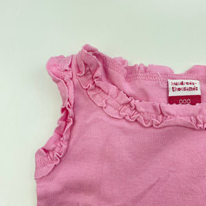 Girls H&T, pink cotton top, GUC, size 000,  