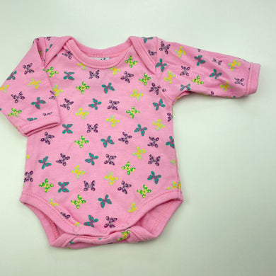 Girls Dymples, pink cotton bodysuit / romper, GUC, size 0000,  
