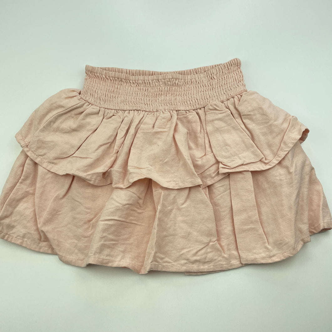 Girls Anko, pink tiered skirt elasticated, L: 29cm, EUC, size 8,  