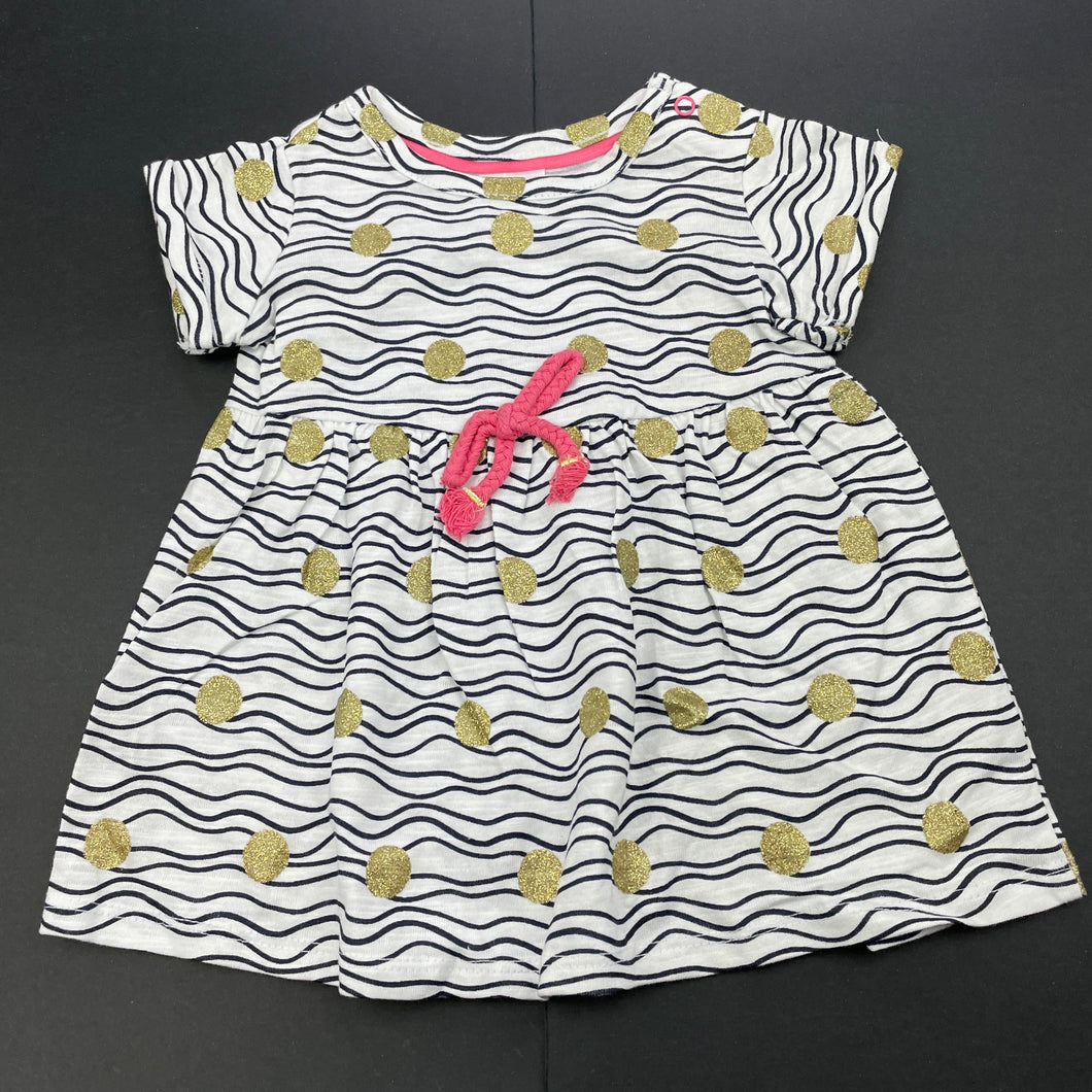 Girls Target, navy & white cotton t-shirt / top, EUC, size 000,  