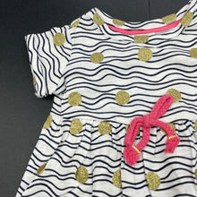 Load image into Gallery viewer, Girls Target, navy &amp; white cotton t-shirt / top, EUC, size 000,  