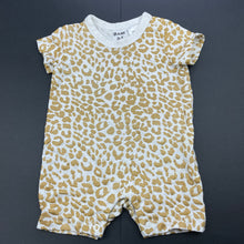 Load image into Gallery viewer, Girls Cotton On, gold animal print romper, EUC, size 000,  